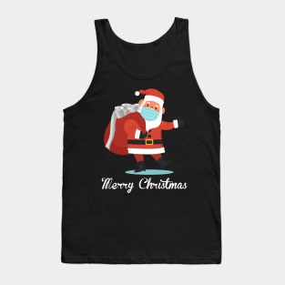 Santa With Face Mask And Toilet Paper Gift Funny Christmas 2020 Tank Top